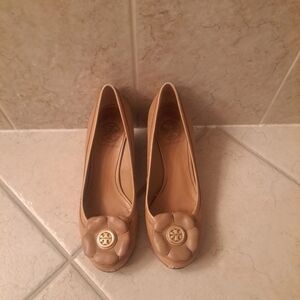 Tory Burch Tan Leather Women's Wedges